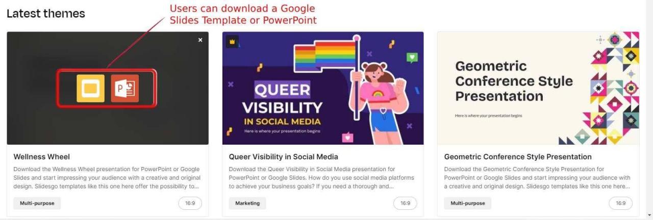 Baixar modelo do Slidesgo para Google Slides ou PowerPoint