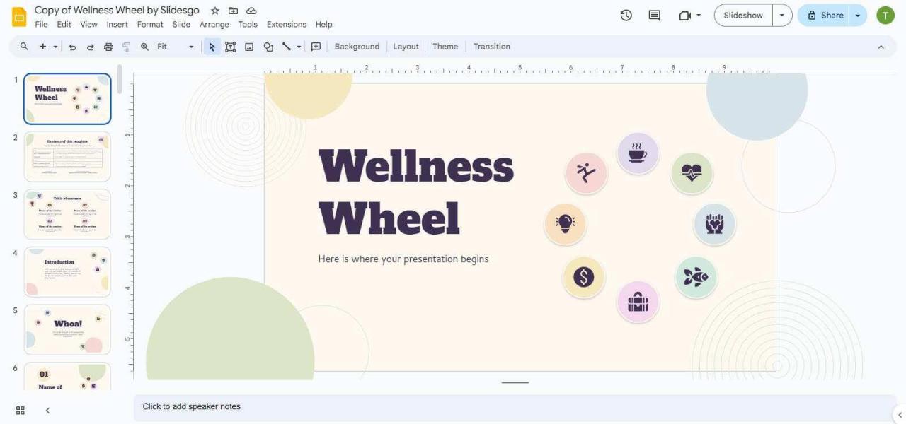 Modelo copiado para o Google Slides