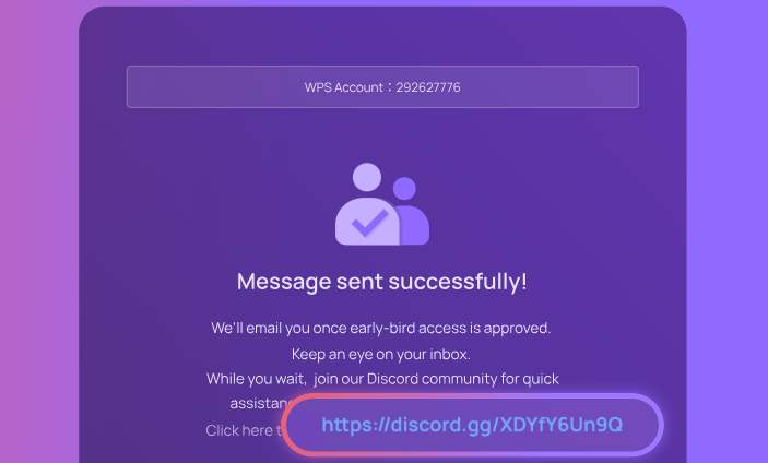 WPS message shown window
