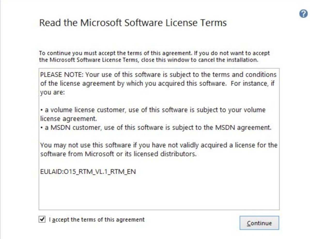 Windows Lizenzbedingungen