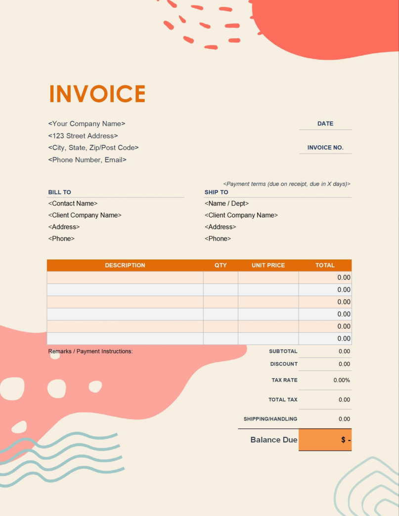 Red Abstract Invoice Red Abstract Invoice