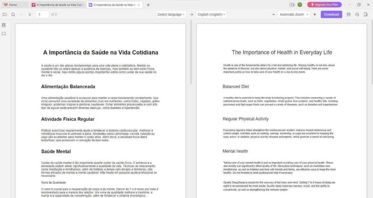WPS Office Sync Translation function