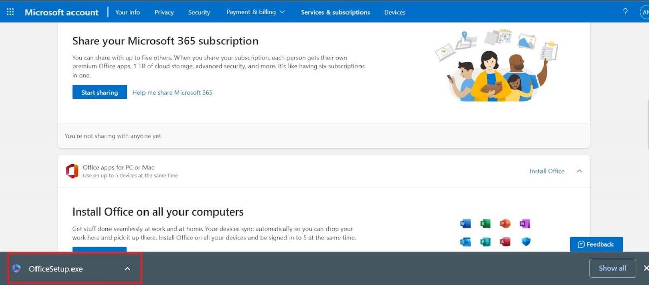 Archivo de configuración de Office