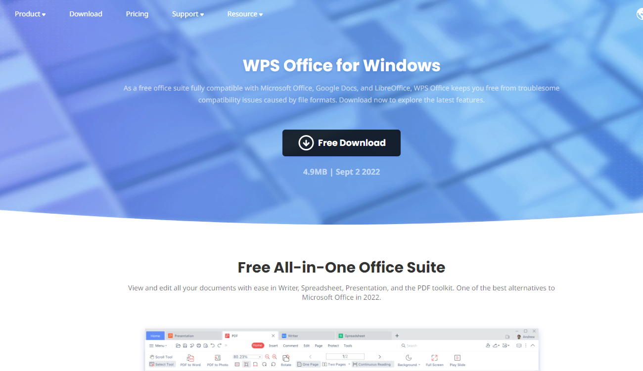 WPS Office free download for laptop