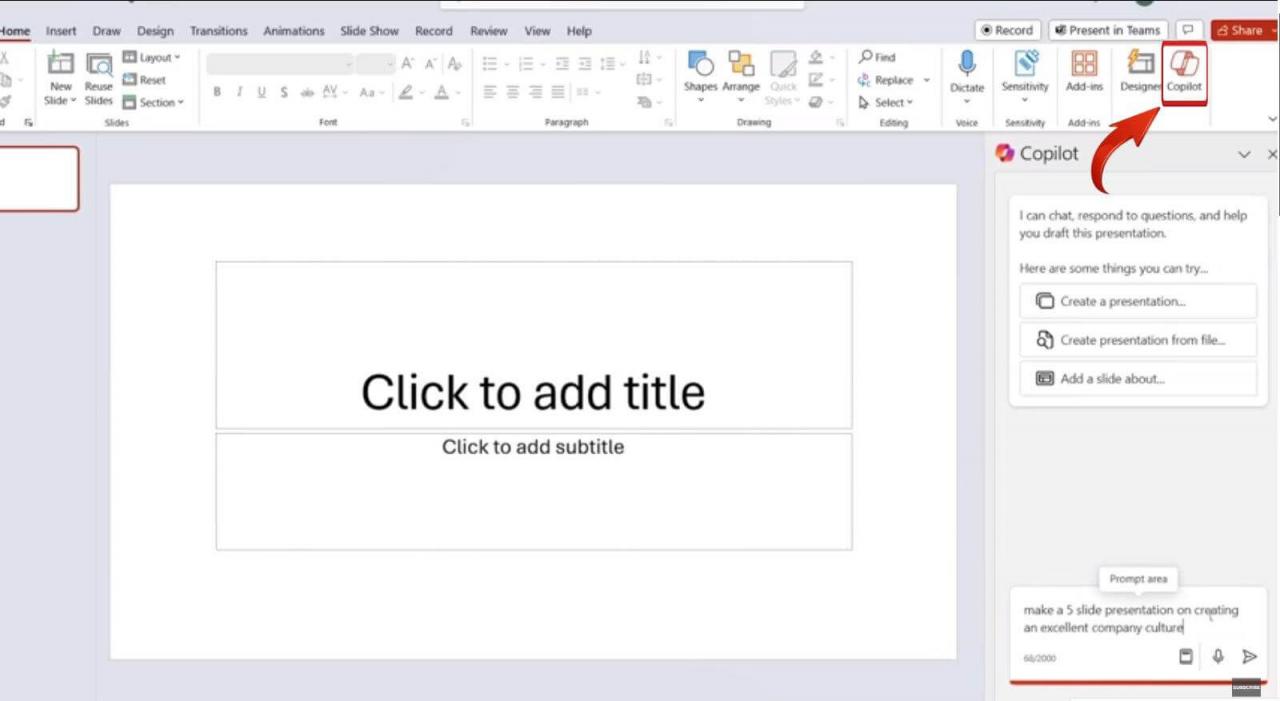 Copilot în PowerPoint