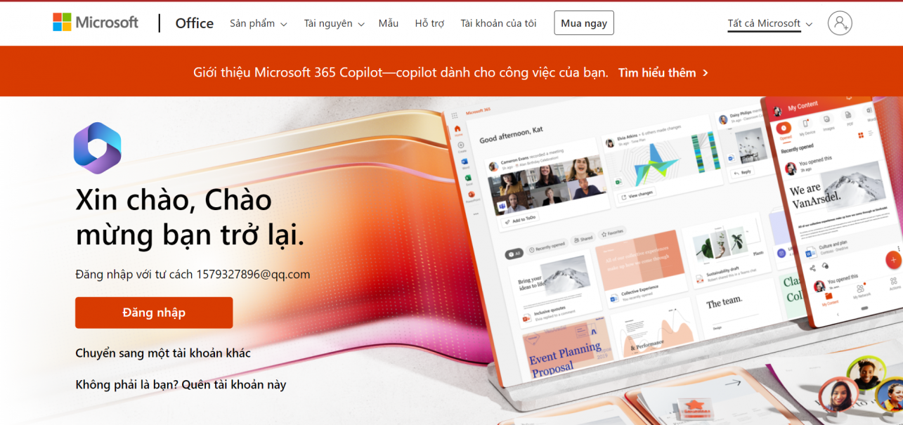 Trang web Microsoft Office