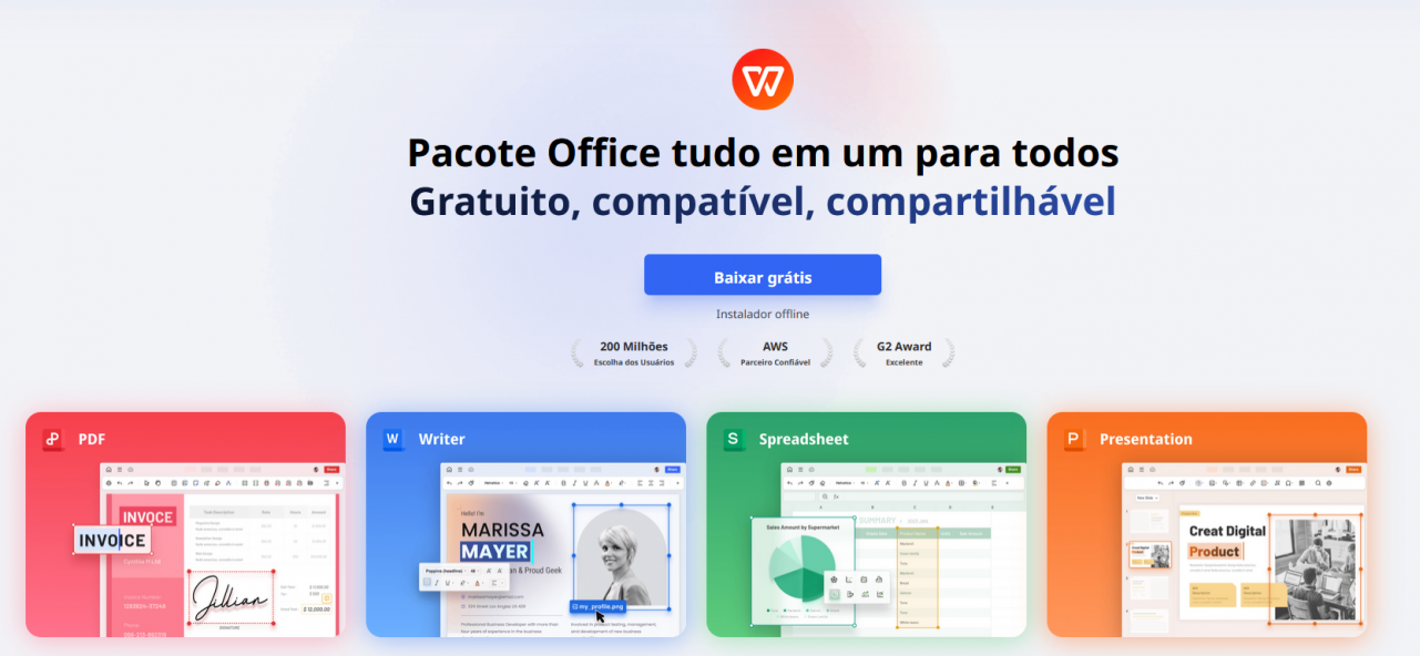 página de download do WPS Office