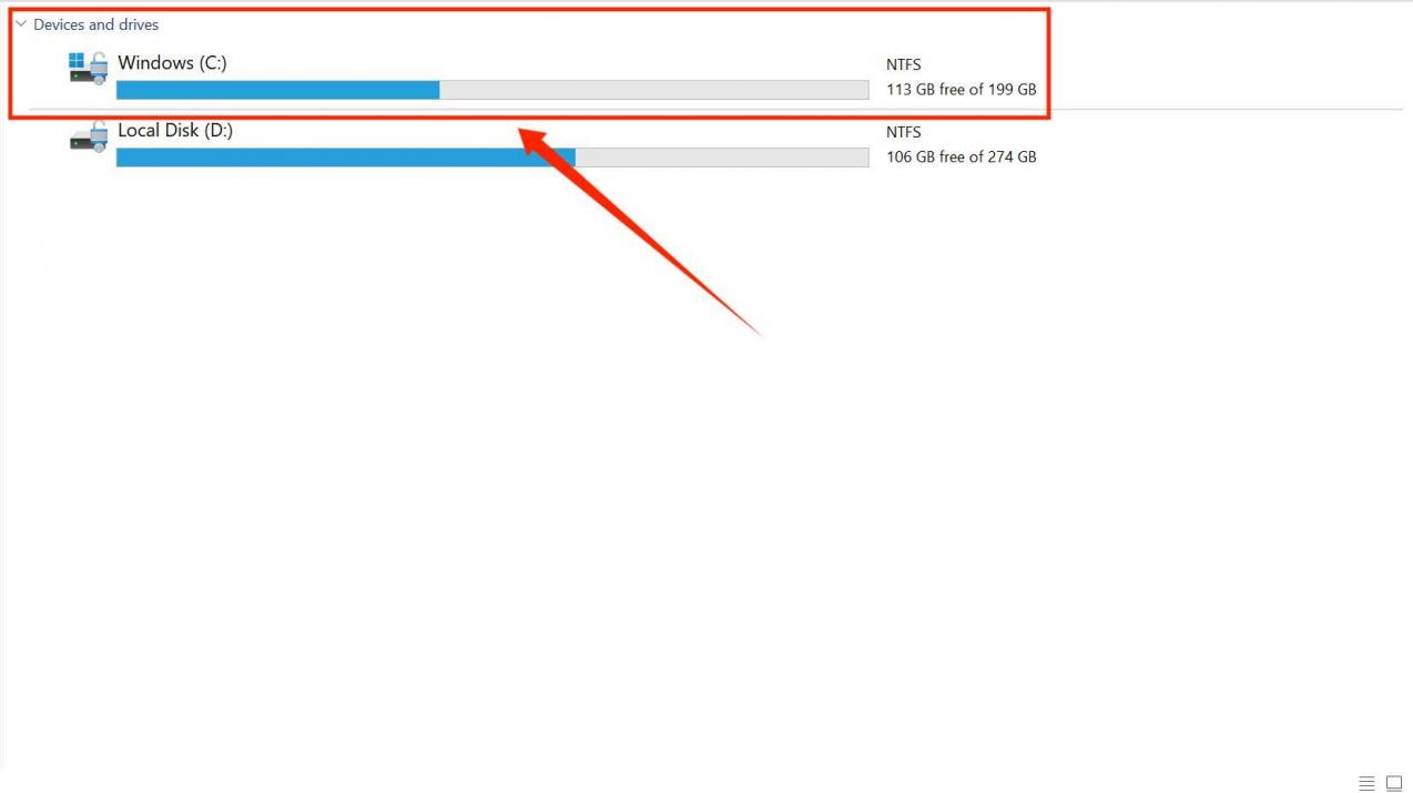 Tampilan Local Disk C