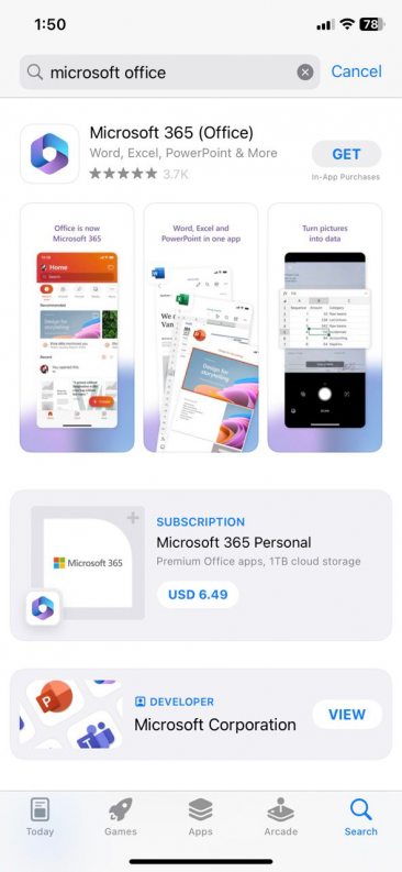 Microsoft Office untuk iPhone