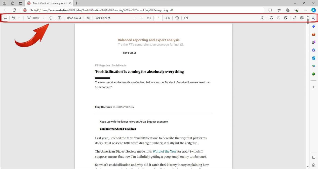 Editor PDF Microsoft Edge