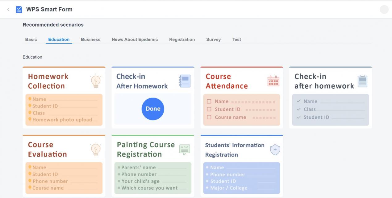 “Nube de WPS y formularios de WPS”