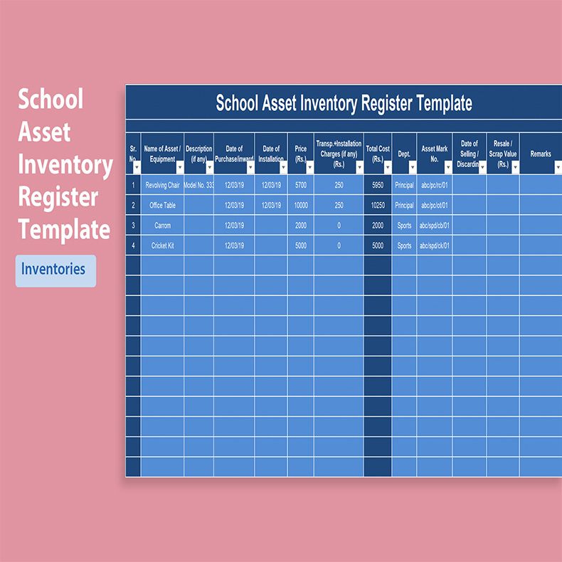 School Assets Inventory and Issuance Register