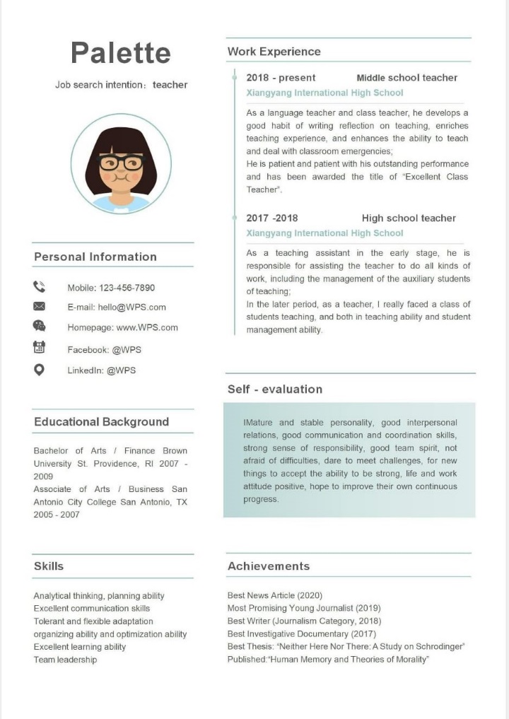 Best Teacher Resume Format in Word