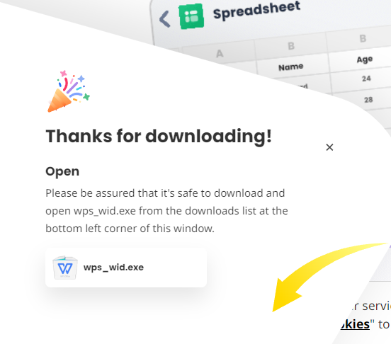 the download is complete