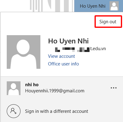 Select Sign Out