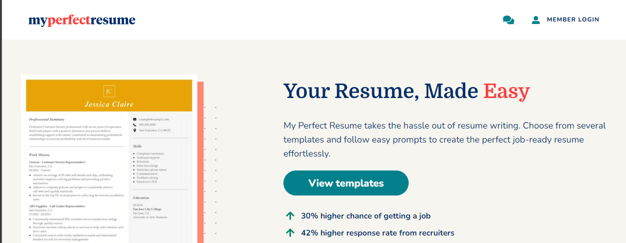 myperfectresume website