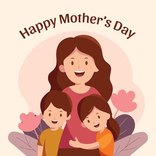 Flat happy mother's day illustration