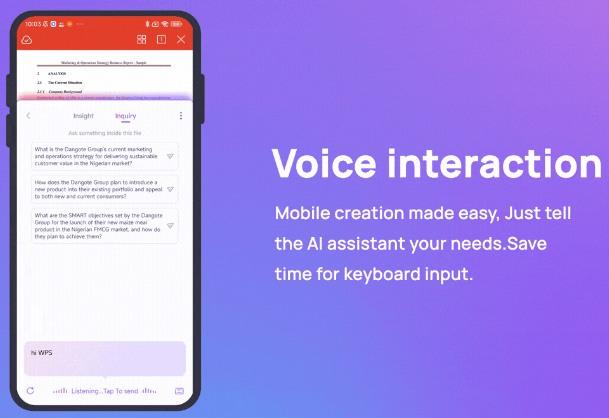 WPS AI Mobile Voice interaction