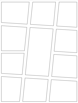 Comic Strip Template- Angled Panels 11 Panels