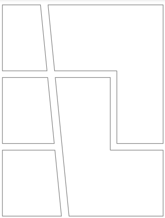 Comic Strip Template- Geometric Panels 5 Panels V3