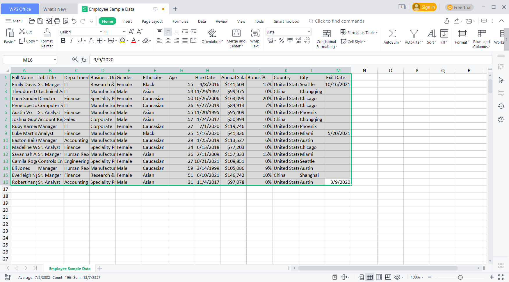 WPS office Color alternate rows formatting step 2