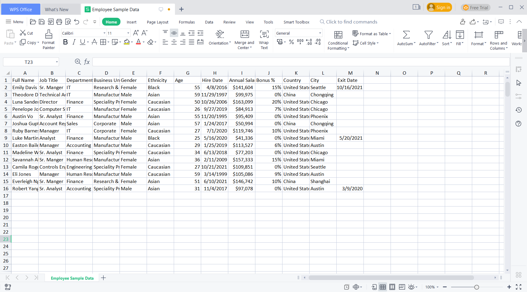 WPS office Color alternate rows formatting step 1