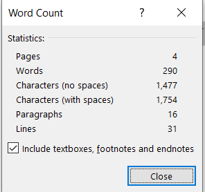 Section count