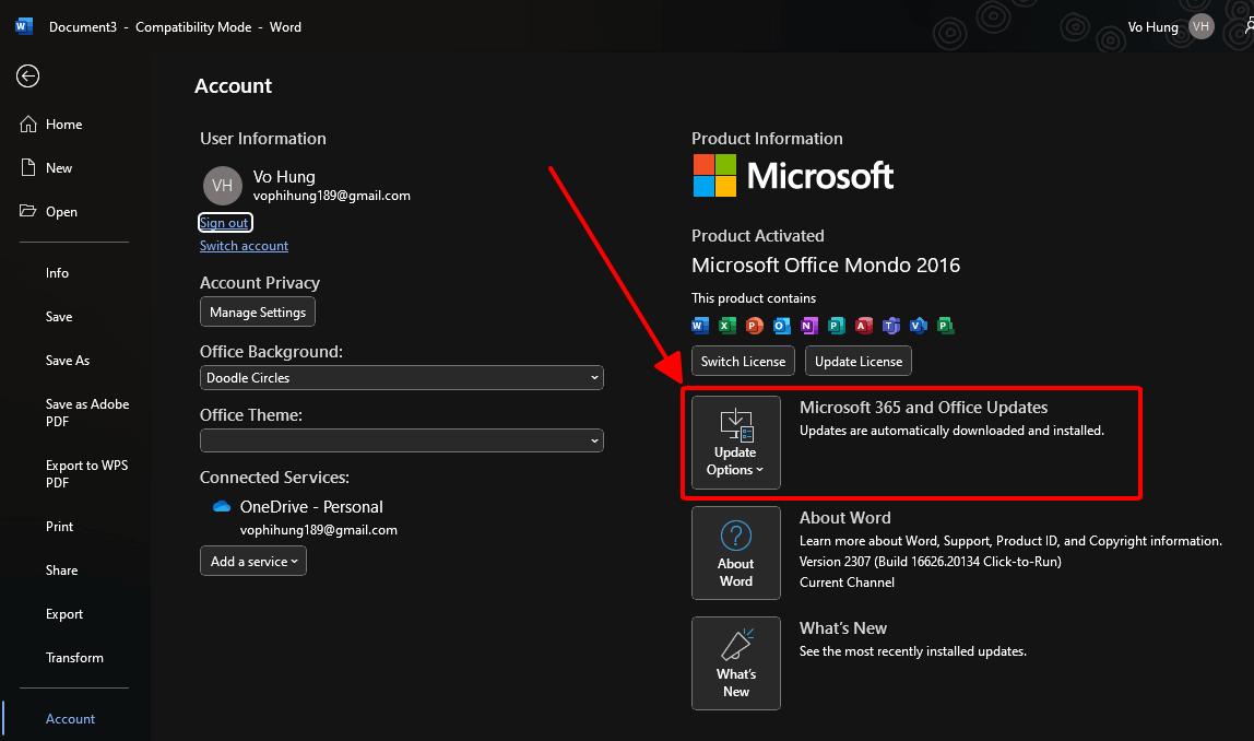 Update Microsoft Office