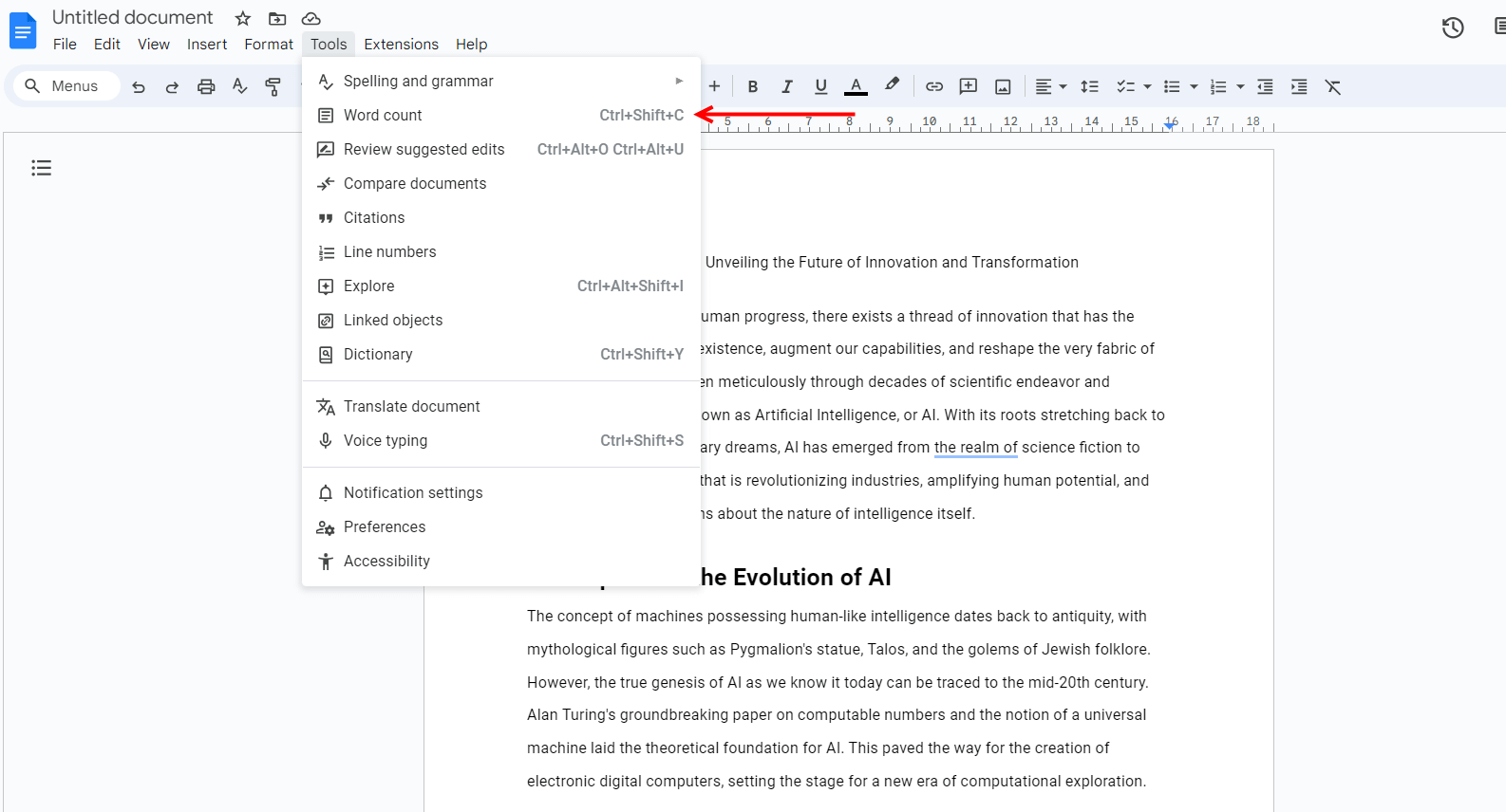word count checker Google Docs