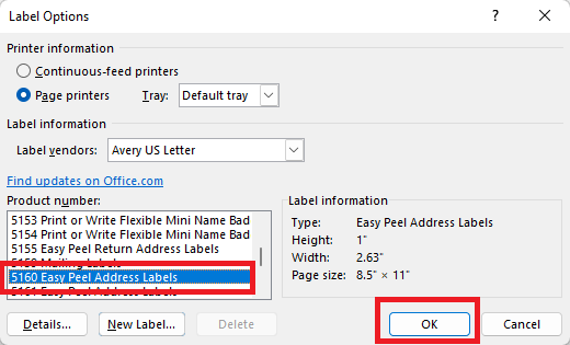 Microsoft Word select template
