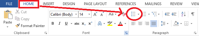 Microsoft Word bullet icon