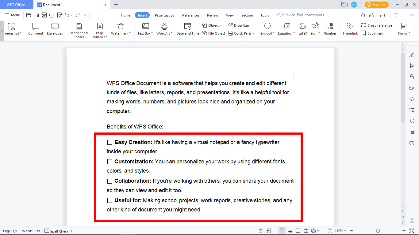 How to Create a Checklist in Word Using WPS Office: (Easy Way)