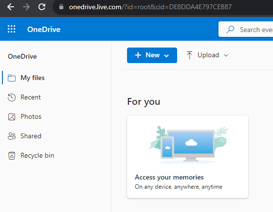 my files on OneDrive