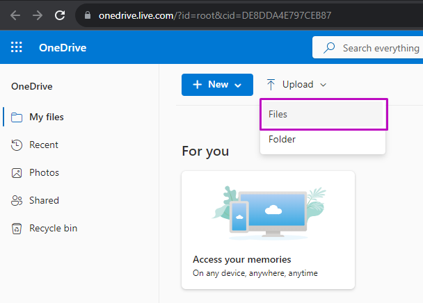 OneDrive Upload