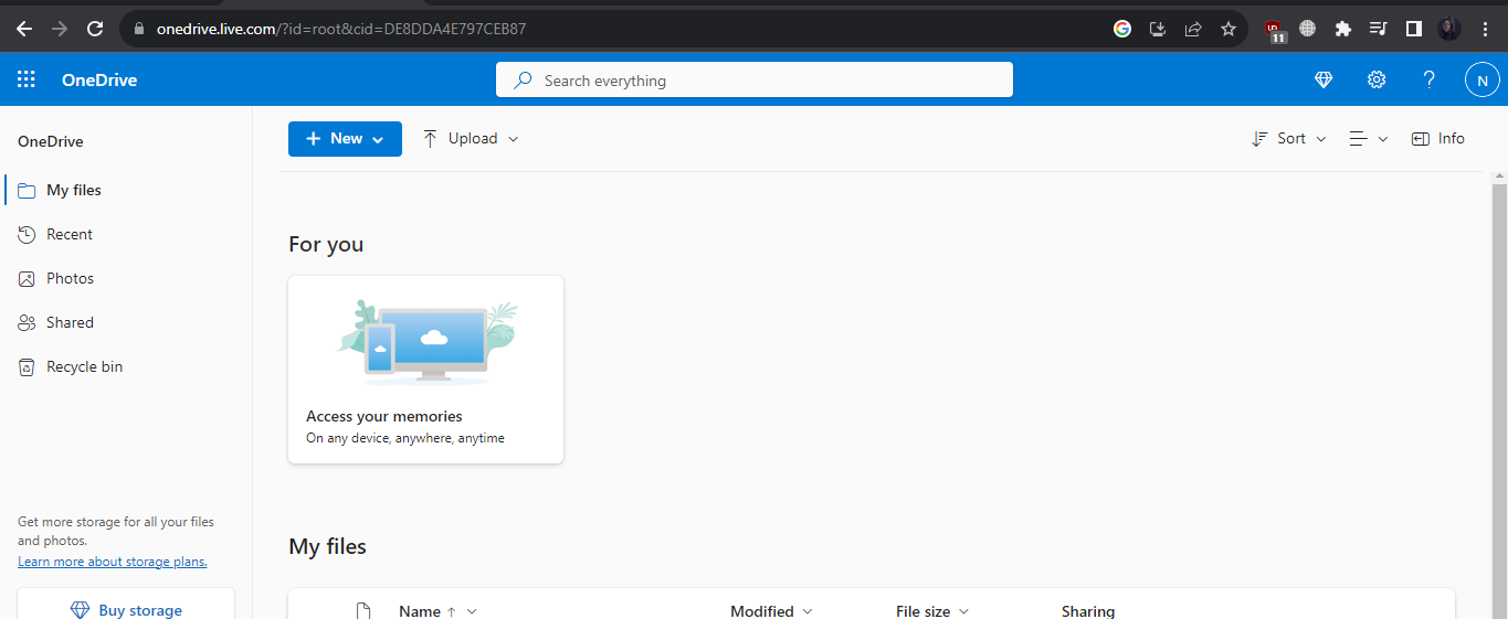 OneDrive Homepage