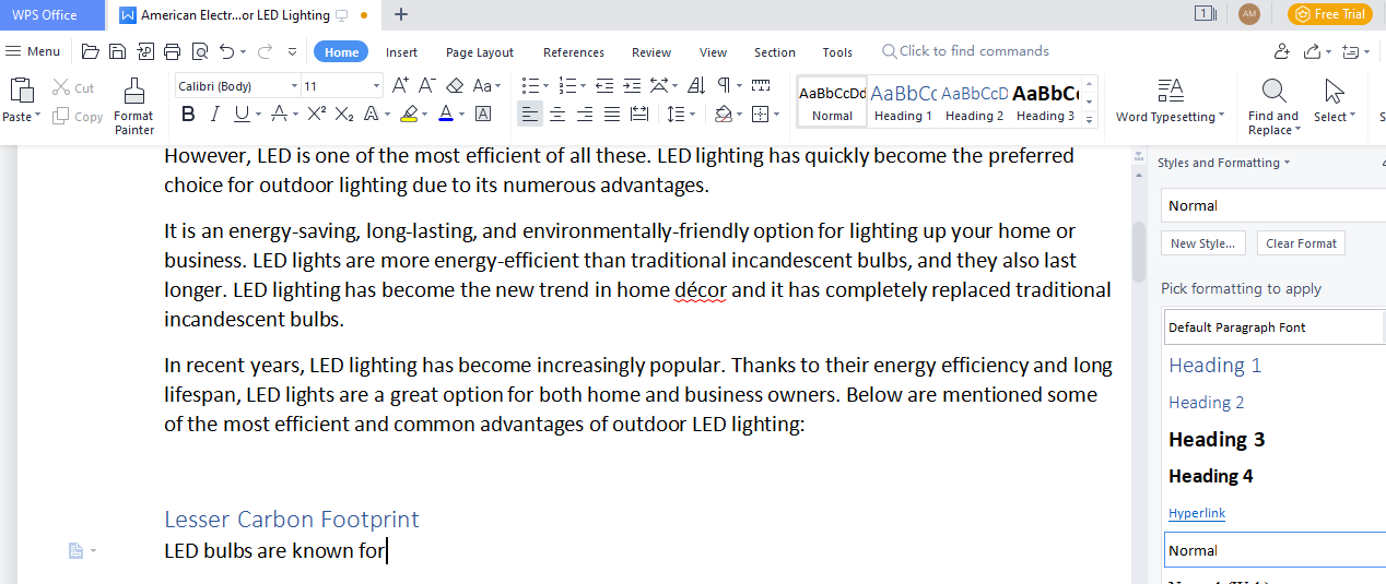 WPS file edit in Word