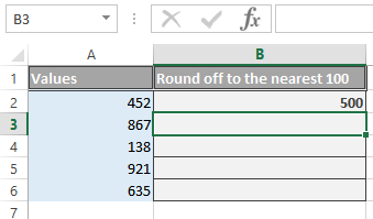 Excel Round Function to the nearest 100