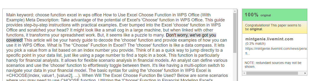 How to Use Excel Choose Function in WPS Office (With Example)