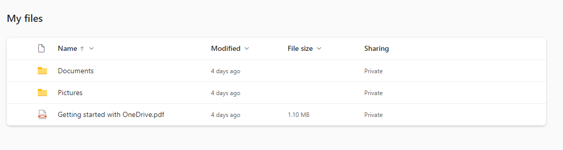 files on OneDrive”