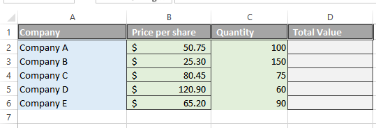 Excel stocks portfolio