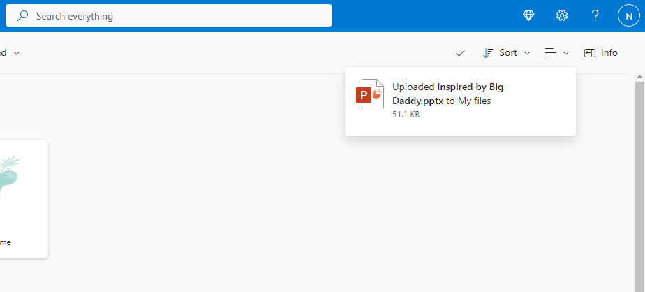 PowerPoint uploading on OneDrive