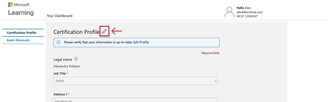 certification profile edit