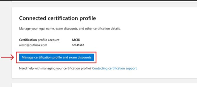 MS learn connected profile