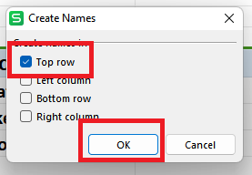 WPS Office Create Names