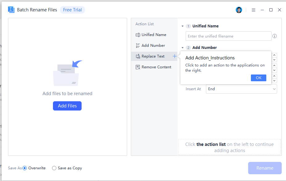 Drag and select the files