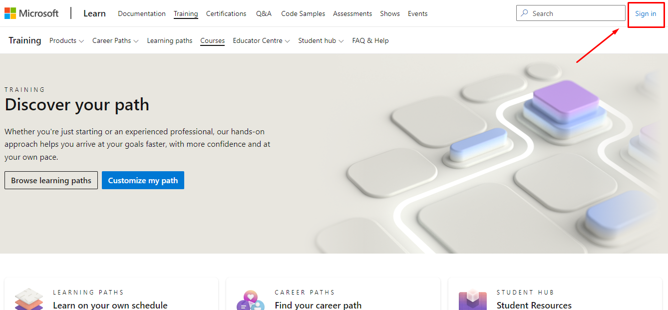 Microsoft Learn website