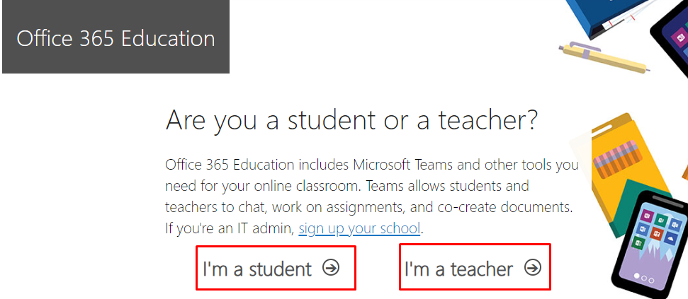 student and teacher option selection
