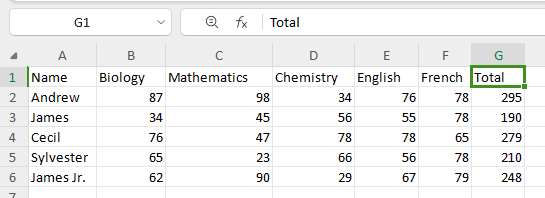 Results Ctrl+Right Arrow