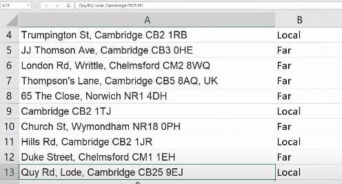 Excel Contains Formula