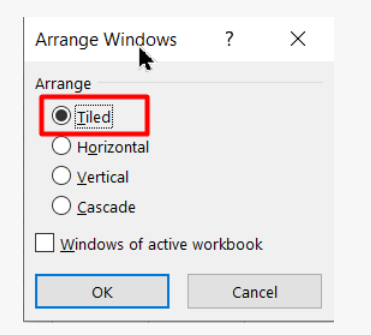 Arrange the Tiles main options